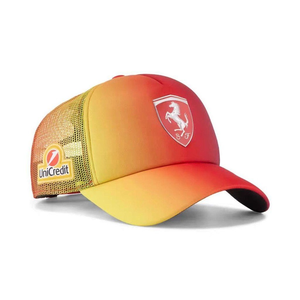 Gorra Trucker Ferrari Degradado Amarillo-Rojo