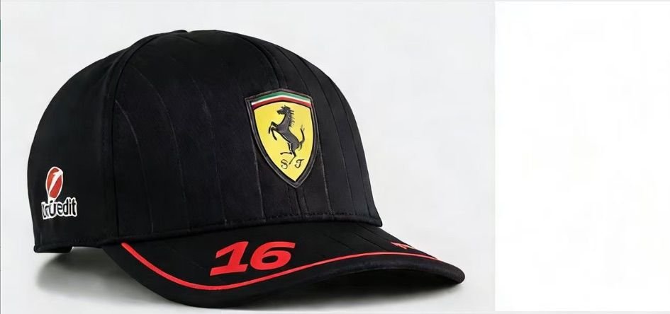 Gorra Ferrari Leclerc 16 Negra