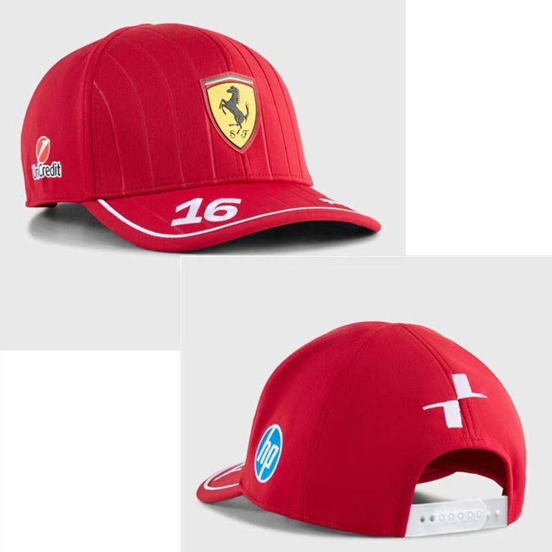 Gorra Ferrari Leclerc 16 HP Roja