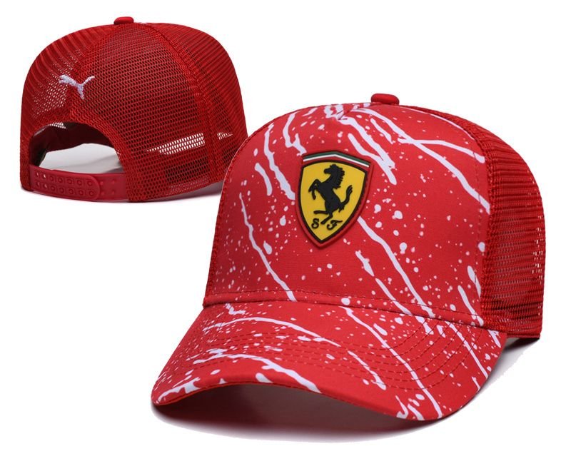 Gorra Trucker Ferrari Roja Salpicada