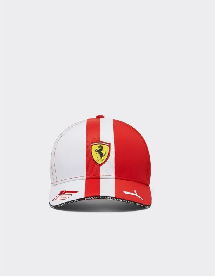Gorra Ferrari Rayas Blanco/Rojo